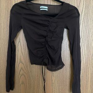 long sleeve mesh top